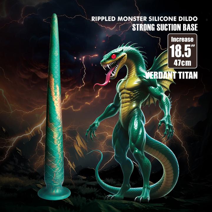 Actual product image Power Monsters Verdant Titan – Mythischer Dildoschwanz – Mix Color
