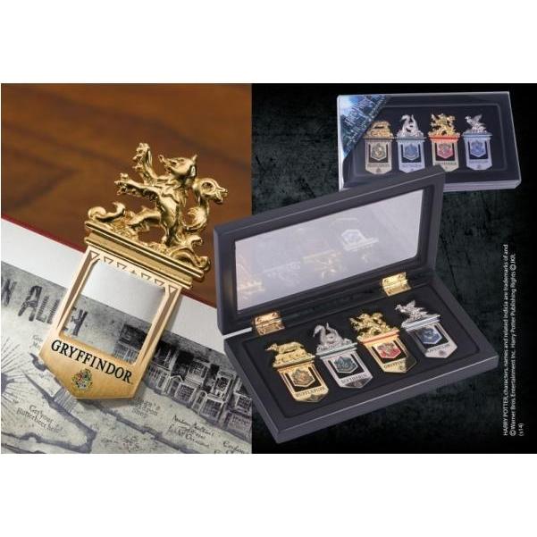 Noble Collection Oro Accessori Per Scrivania, Set Di 4 Segnalibri Di Harry Potter Hogwarts