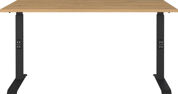 Actual product image Germania DOWNEY height-adjustable desk grandson oak rectangular, C-foot frame black 140 (140 x 80 x 91 cm)