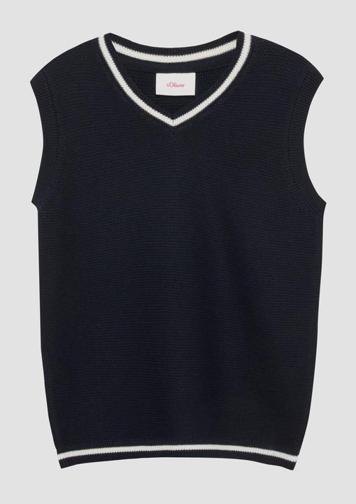 Image du produit s.Oliver Strickpullover Strickpullunder mit Kontraststreifen