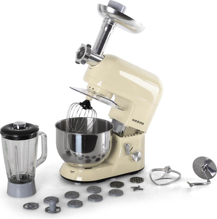Produktbild Klarstein Lucia Morena Küchenmaschine inkl Fleischwolf1200W, 5 Liter, Creme (1200 W)
