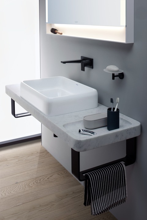 Productafbeelding Duravit Eéngreeps wastafelmengkraan Tulum inbouw, projectie 171mm zwart mat