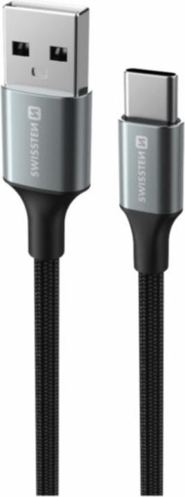 Produktbild Swissten Datenkabel Textil II USB / USB-C 1,5 M Schwarz (1.50 m, 60 W)