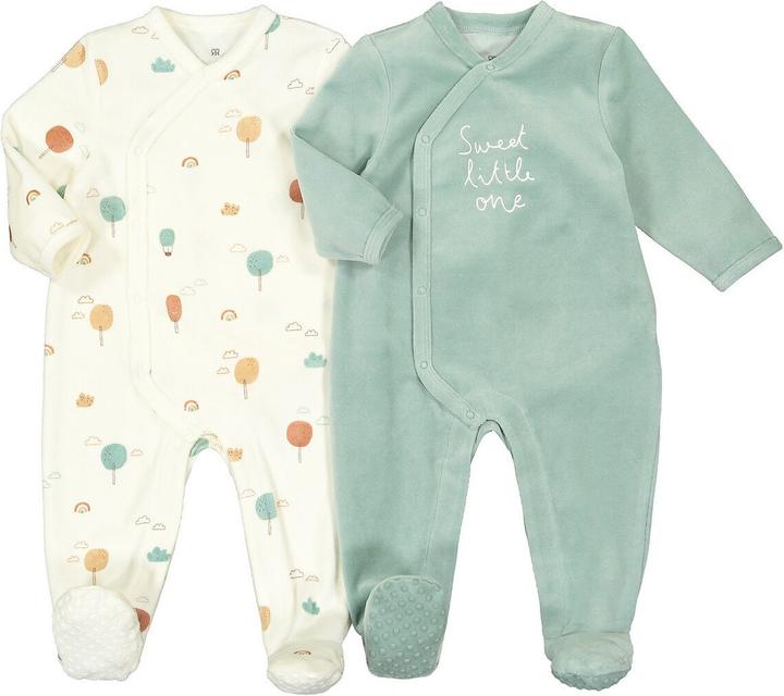 La Redoute Collections Lot de 2 grenouillères en velours