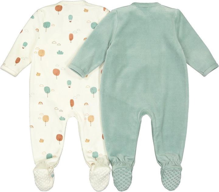 Image du produit La Redoute Collections Lot de 2 grenouillères en velours (54, 56)