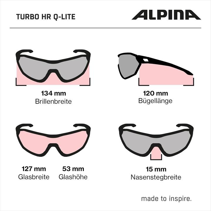Actual product image Alpina Sports Turbo HR Q-Lite (Matt black, Silver Mirror)