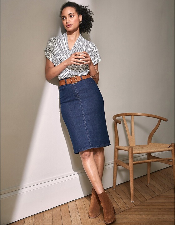 Image du produit Anne Weyburn Jupe en jean en denim stretch (50)