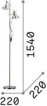 Image du produit Ideal lux POLLY Lampadaire E27 double ⌀220mm argent 061115 (E27)