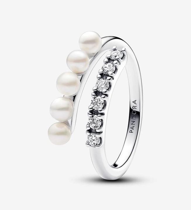 Image du produit Pandora Perles de culture d'eau douce traitées & Pavé Bague ouverte (52)