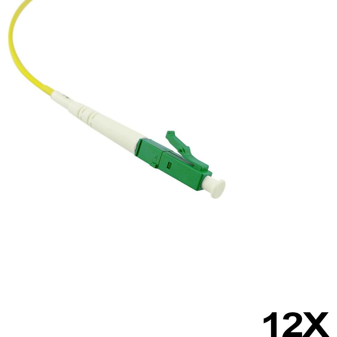 BlueOptics FTTH LWL Faserpigtail, einfarbig, 12x, 1 Meter, LC/UPC, G.657.A1 Singlemode (1 m), Netzwerkkabel