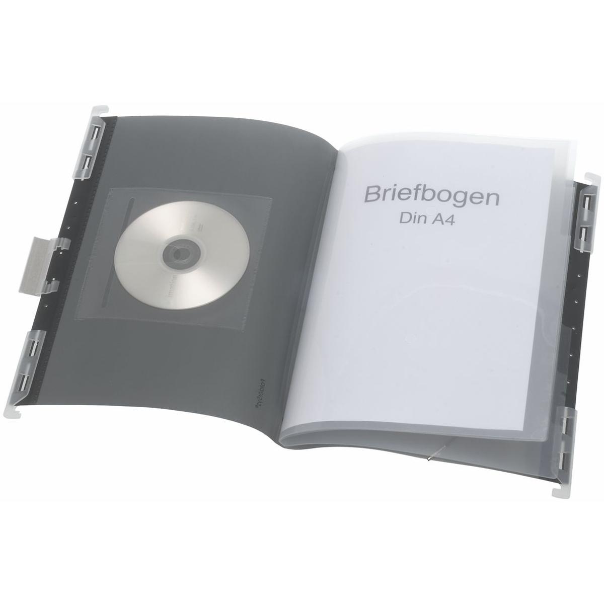 Foldersys, Mappe, Hänge-Ordnungsmappe A4 PP 6 Fächer anthrazit transluzent (A4, 1 x)