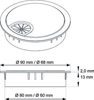Actual product image OK-Line Kabeldurchlass (Cable hole, 9 cm)