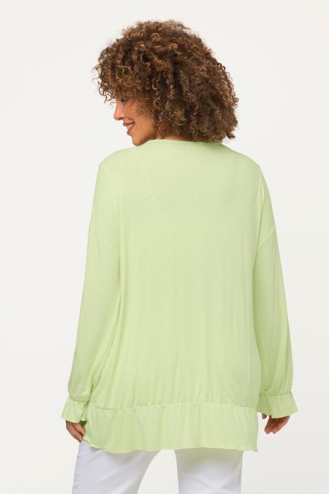 Immagine prodotto Ulla Popken Maglia dal taglio oversize con volant, scollo a girocollo e maniche lunghe (46, 48)