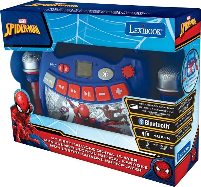 Actual product image Lexibook MP320SPZ Spider-Man Portable Digital Karaoke Player for Kids Microphones, Light Effects