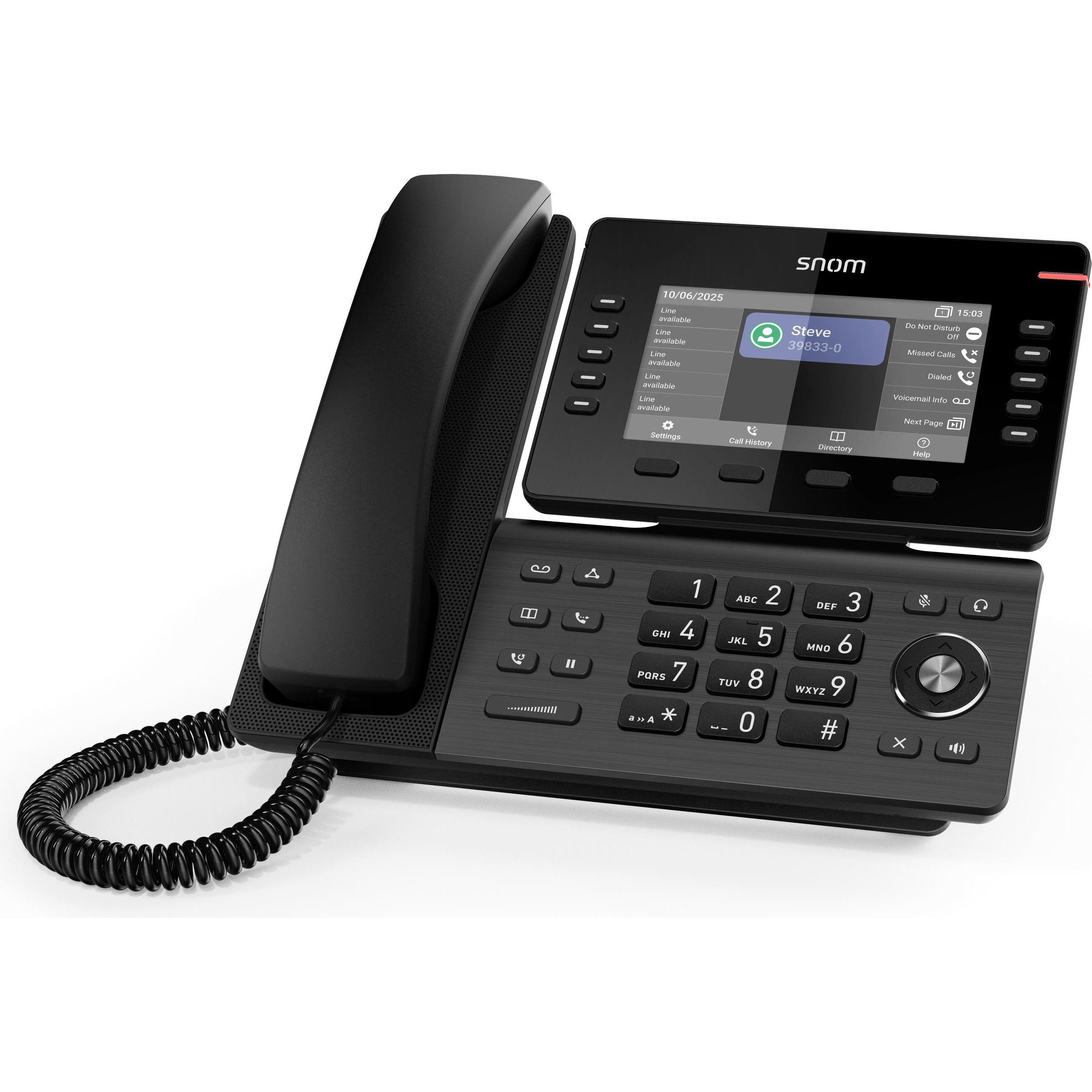 Snom Téléphone SIP D815W écran couleur et Bluetooth, Telefono, Nero