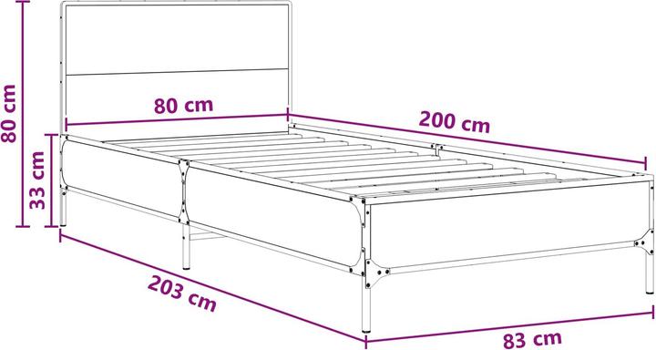 Produktbild vidaXL Bettrahmen (80 x 200 cm)