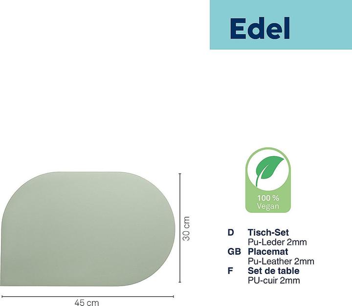 Image du produit Kela Set de table Edel vert fumée (1 pcs, 45 x 30 cm)