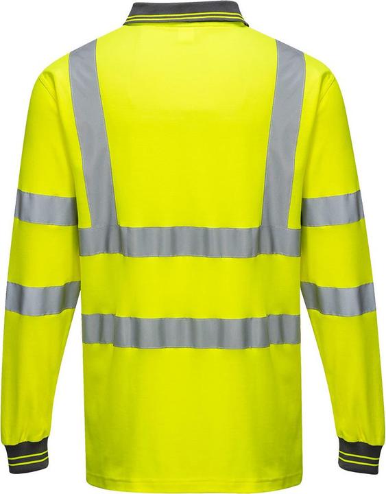 Actual product image Portwest Mens S271 Hi-Vis Long-Sleeved Polo Shirt (M)