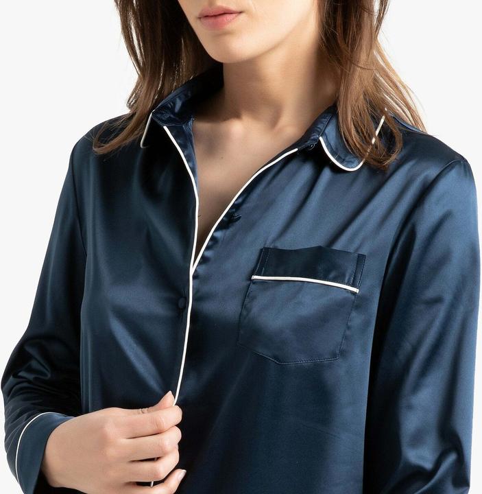 Produktbild La Redoute Collections Langärmeliges Nachthemd aus Satin (48)