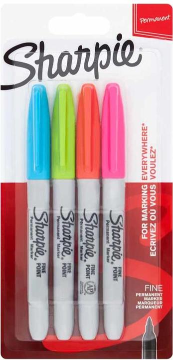Actual product image Sharpie Marker Fine Round Tip F 4s Fun Colors (Assorted colours, 1 mm, 4 x)