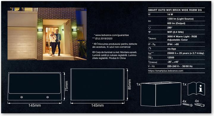 Image du produit Ledvance Brique Smart (600 lm, IP44)