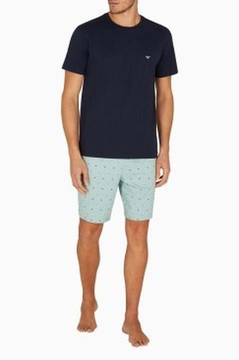 Actual product image Emporio Armani Classic Pattern Short Pajamas (L)