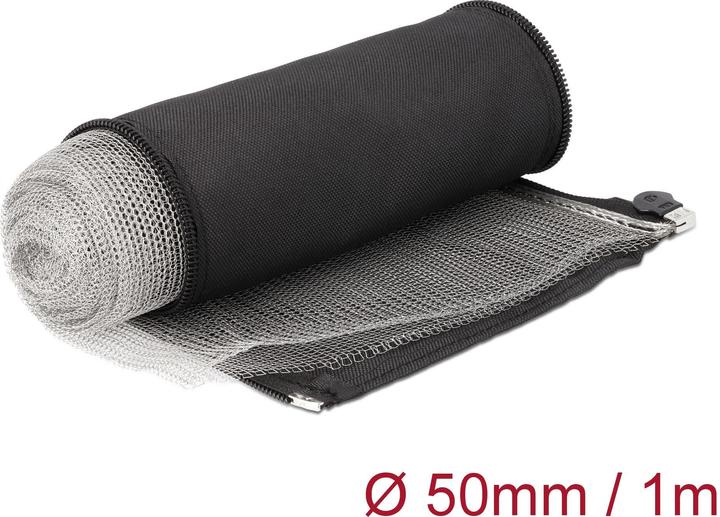 Image du produit Delock Gaine tressée CEM avec fermeture éclair résistante à la chaleur 1 m x 50 mm noir (Gaines pour câbles, 100 cm)