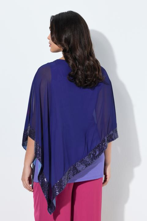 Produktbild Ulla Popken Chiffonbluse, Blüten, U-Boot-Ausschnitt, 3/4-Arm (46, 48)