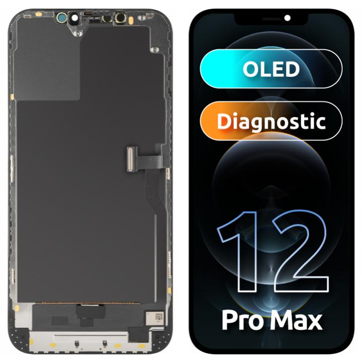 Produktbild MP Display Unit fur iPhone 12 Pro Max, OLED Diagnostic Version, Aftermarket, Black (Display, Apple iPhone 12 Pro Max)