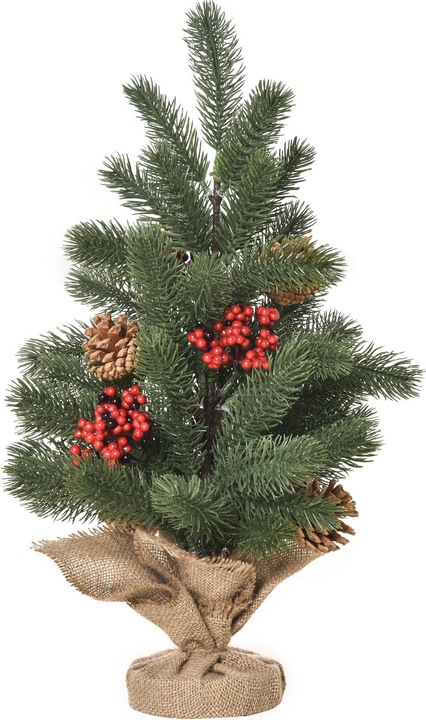 Produktbild Homcom Künstlicher Weihnachtsbaum für den Tisch mit Sockel in Sackleine verpackt