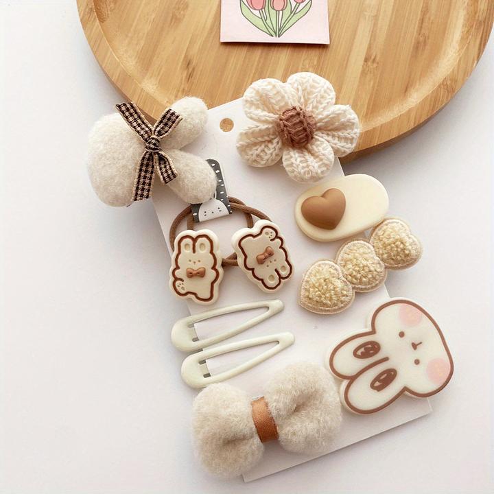 Image du produit Activity Board 9/10pcs Cartoon mignon en peluche Pinces à cheveux Set Accessoires de cheveux décoratifs (9 pcs)