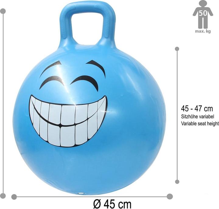 Actual product image Jamara Hop Ball Smile - Funnel Ball - Boy/Girl - 1 year(s) - Blue - 407 g