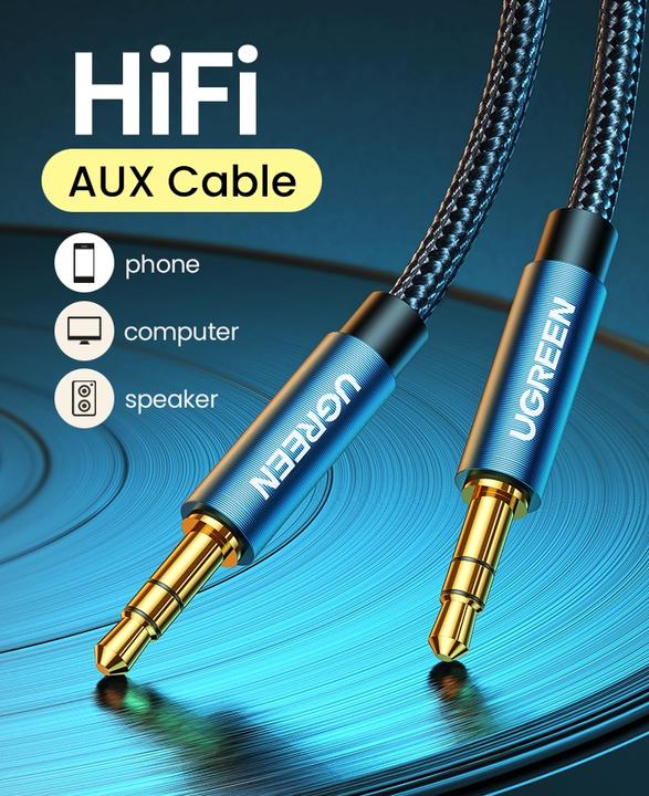 Image du produit Ugreen AV122 Mini jack cable 3.5mm AUX 3m (blue) (3 m, Jack 3,5 mm (AUX))