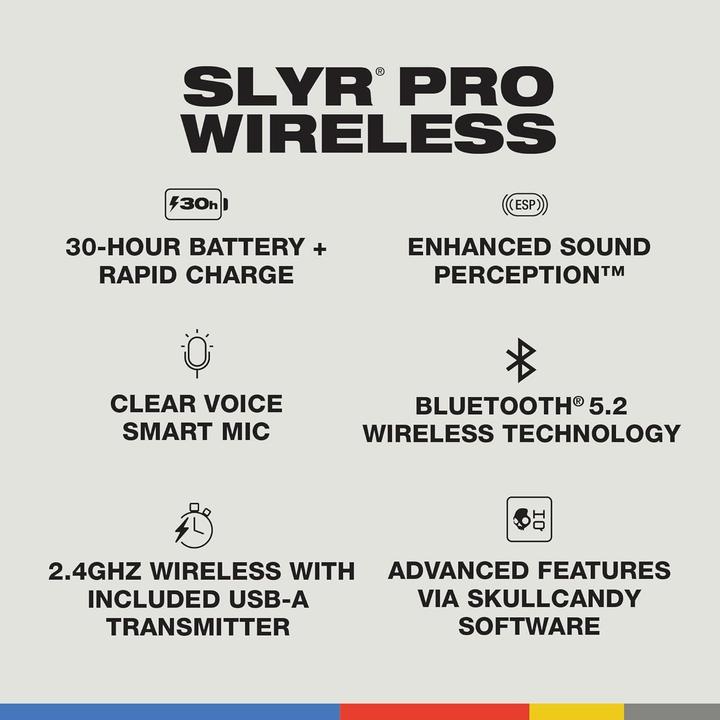 Actual product image Skullcandy SLYR Pro Playstation Gaming Wired Over Ear (Cable, Wireless)