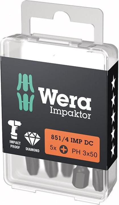 Produktbild Wera Bit 851/4 IMP DC PH3 Länge 50 mm 1/4 ″ E6,3 Impaktor, DC