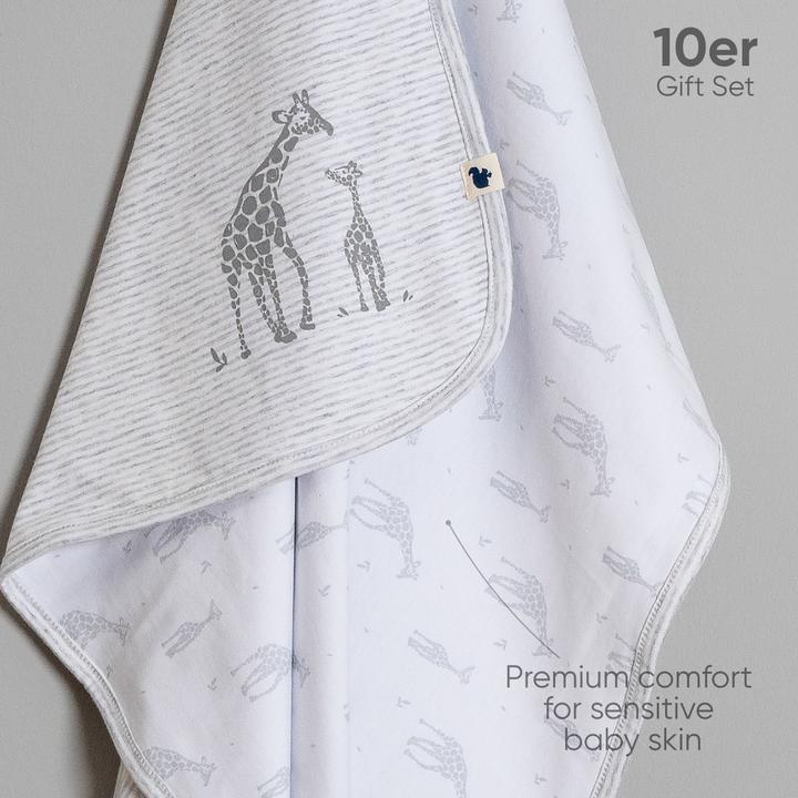 Image du produit TotsTale Coffret cadeau 10 pièces en coton biologique Premium - Essentiels pour nouveau-nés (50, 56, 62, 68)