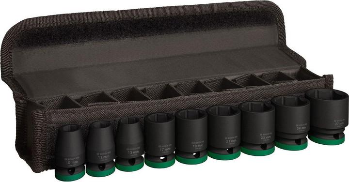 Image du produit Bosch Professional Zubehör Jeu de douilles PRO Impact, 1/2", standard, 9 pièces (19 mm, 24 mm, 22 mm, 10 mm, 21 mm, 27 mm, 17 mm, 11 mm, 13 mm)