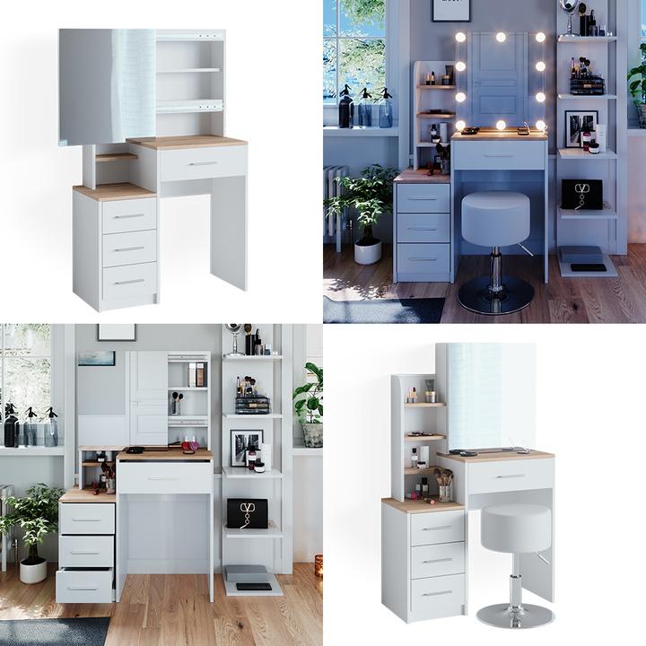 Image du produit Vicco Conrada avec tabouret et éclairage (80 x 36 x 131,5 cm)