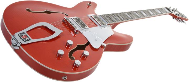 Image du produit Hagstrom Guitare électrique, Super Viking, Mandarin Flame (Guitare semi-acoustique)