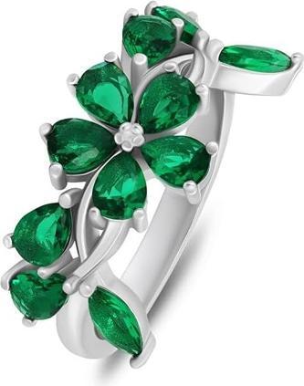 Immagine prodotto Brilio Argento - Anello d'argento con zirconi verdi RI066WG - Circuito: 50 mm (50)