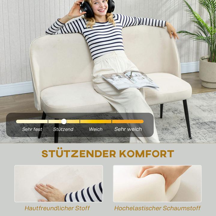 Image du produit Homcom Sofa Polyester, Metall Beige (2 places)