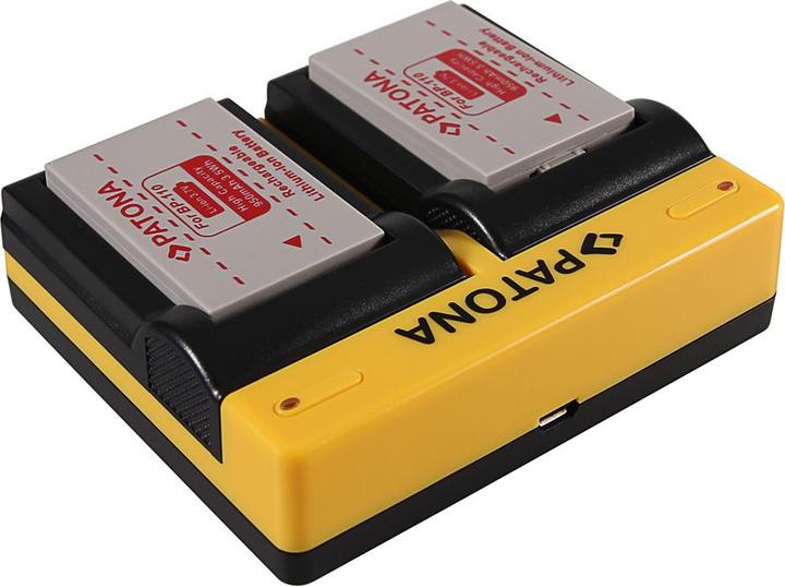 Actual product image Patona Dual charger for Canon BP-110 Legria HF 206 HF 28 HF R26 incl. Micro-USB cable