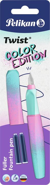 Actual product image Pelikan Fountain pen (cartridge filling system) Twist® Colour Edition fountain pen for right- and (Mint colour, Rose, 1x)