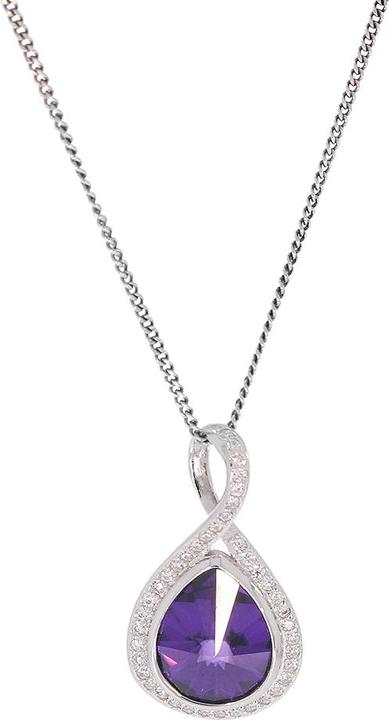 Actual product image Luxxos Set with necklace and stud earrings zirconia purple and white (925 Sterling silver)