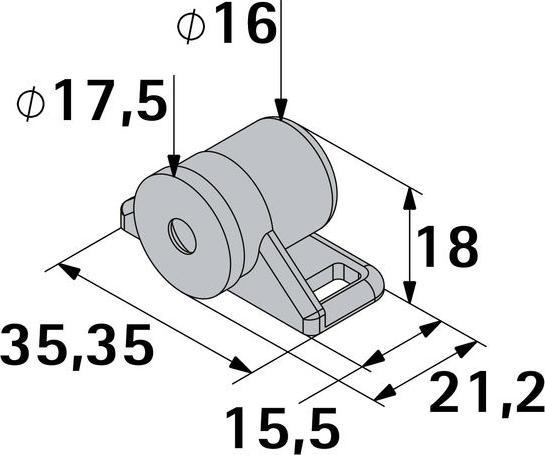 Produktbild Hettich Magnetschnäpper 33 mm, Haltekraft 0.6 kg, schwarz