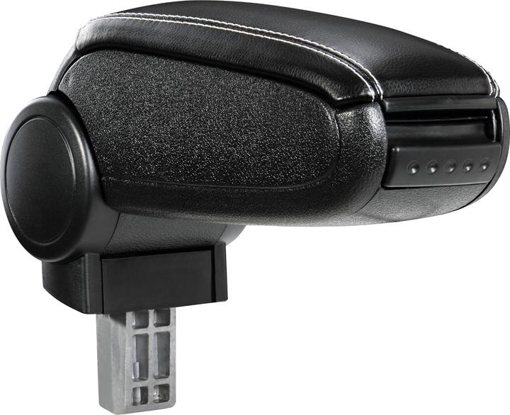 Produktbild Pro-Tec Mittelarmlehne Opel Corsa F mit Staufach Kunstleder Schwarz mit weissen Nähten