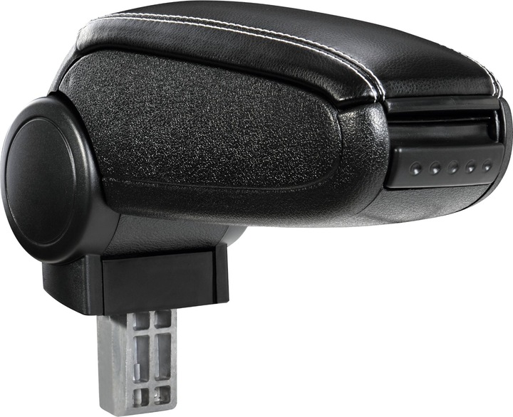 Actual product image Pro-Tec Centre armrest Opel Corsa F with storage compartment imitation leather black with white stitching