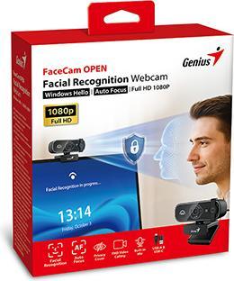 Produktbild Genius FaceCam OPEN Webkamera, schwarz Full HD/Windows Hello