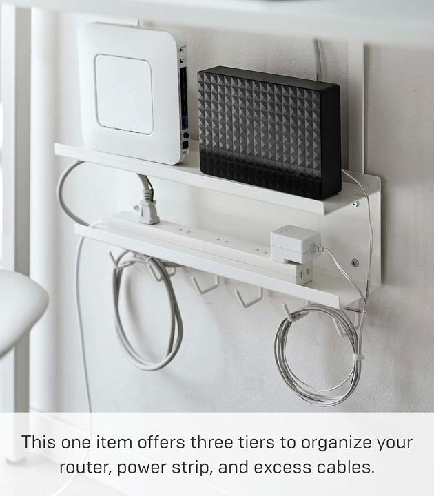 Actual product image Yamazaki Untertisch-Kabel- und Router-Organizer SMART