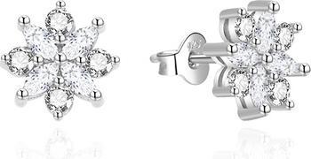 Image du produit Agato - Silver earrings with zircons Snowflakes AGT-E156PW